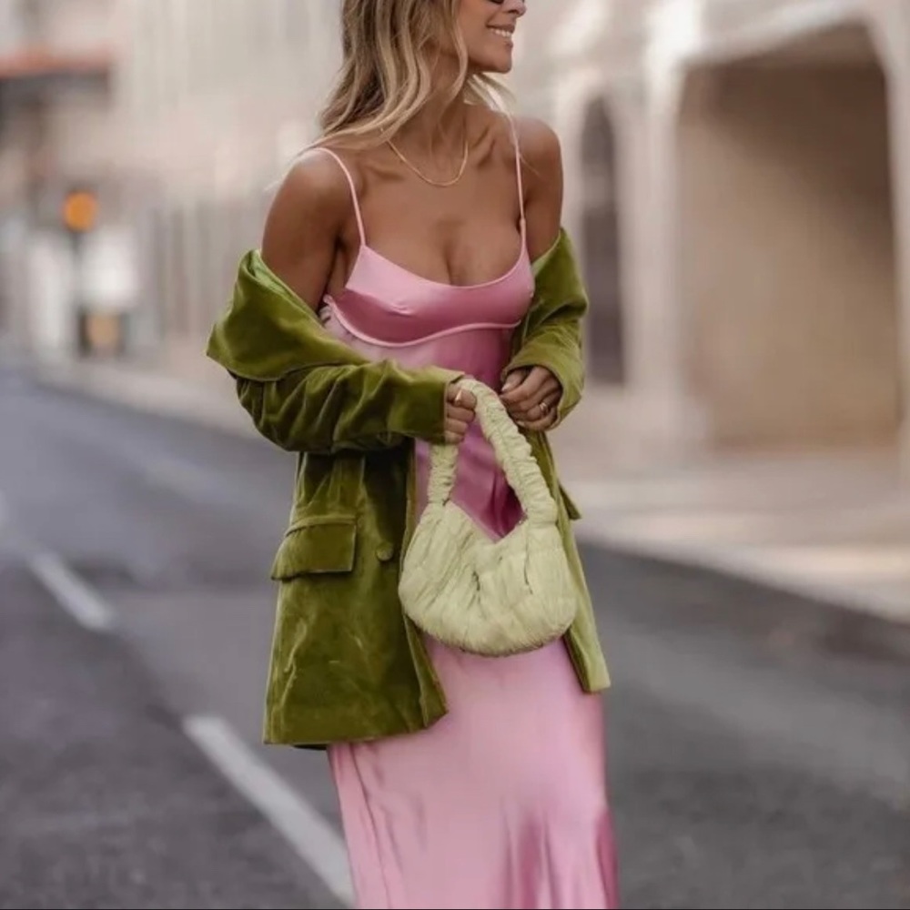 Zara Pink Satin Slip Dress - Picture 9 of 12